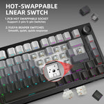 Tastiera meccanica da gaming HXSJ X81 a 81 tasti, con modalità BT5.3 + 2.4G + cablata