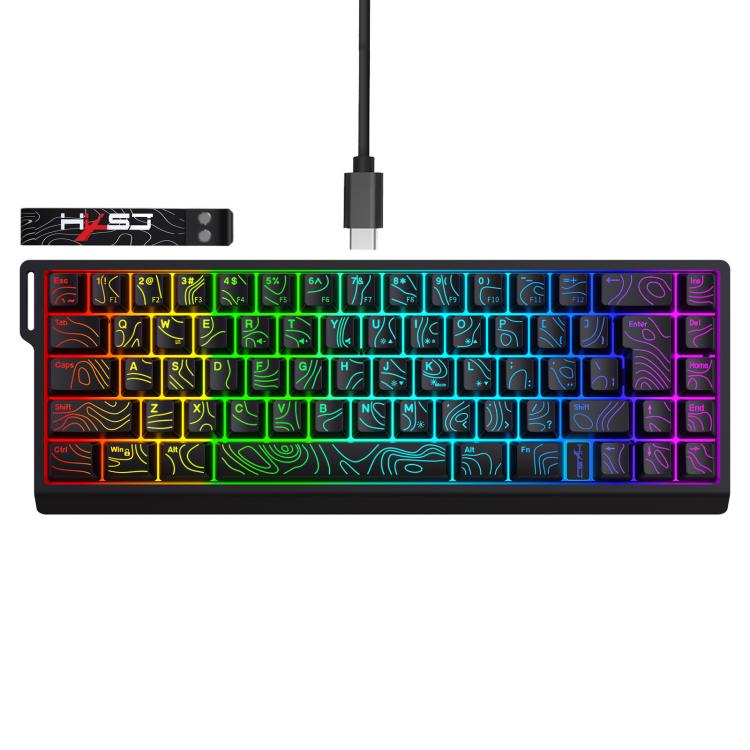 Tastiera da gaming a membrana cablata HXSJ V68 RGB