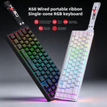 Tastiera da gaming a membrana cablata HXSJ V68 RGB