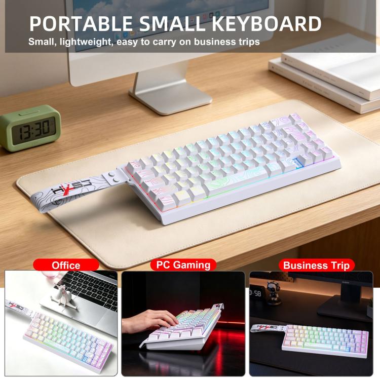 Tastiera da gaming a membrana cablata HXSJ V68 RGB