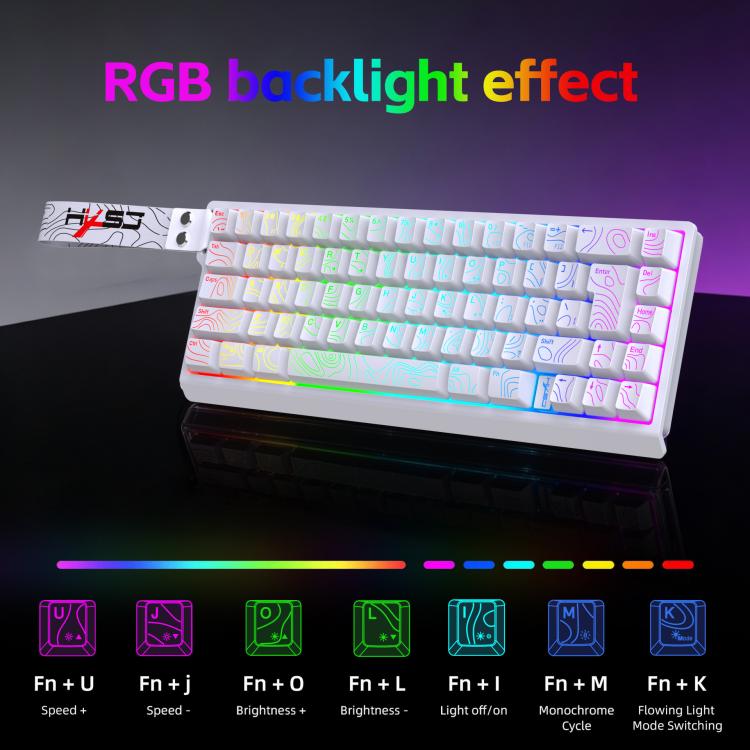 Tastiera da gaming a membrana cablata HXSJ V68 RGB