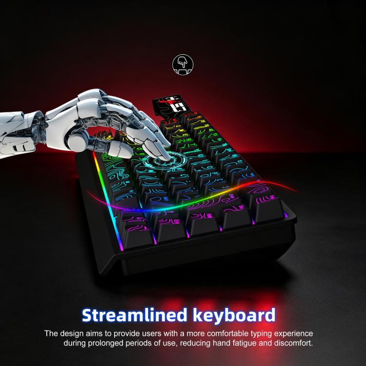 Tastiera da gaming a membrana cablata HXSJ V68 RGB