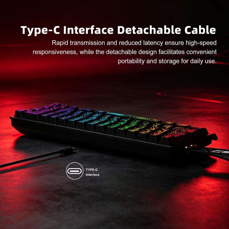 Tastiera da gaming a membrana cablata HXSJ V68 RGB