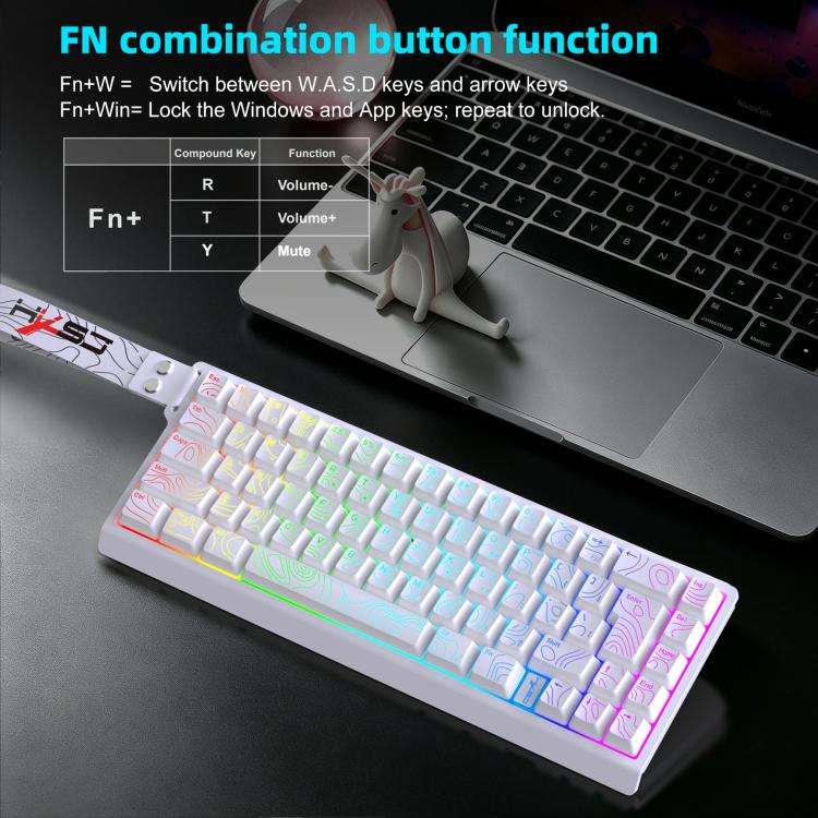 Tastiera da gaming a membrana cablata HXSJ V68 RGB
