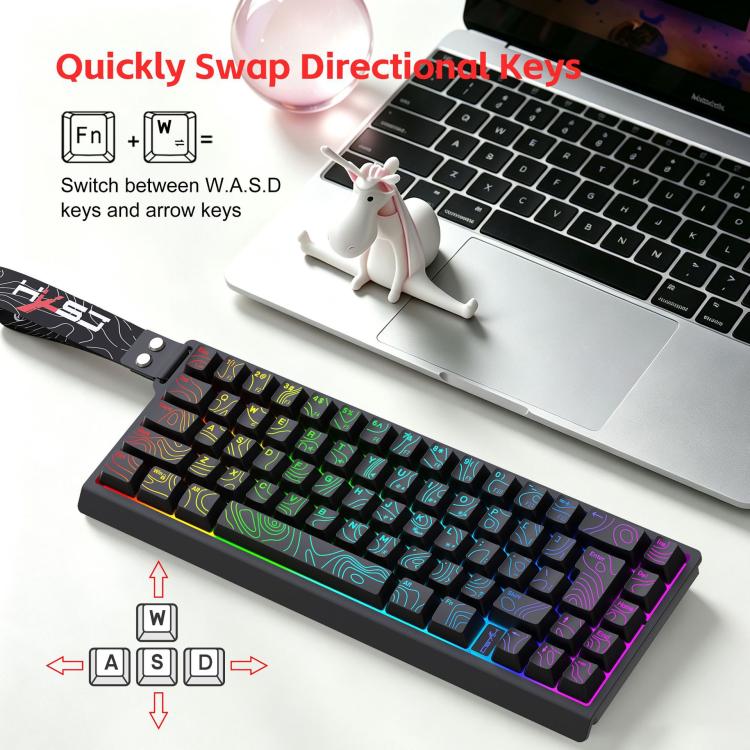 Tastiera da gaming a membrana cablata HXSJ V68 RGB