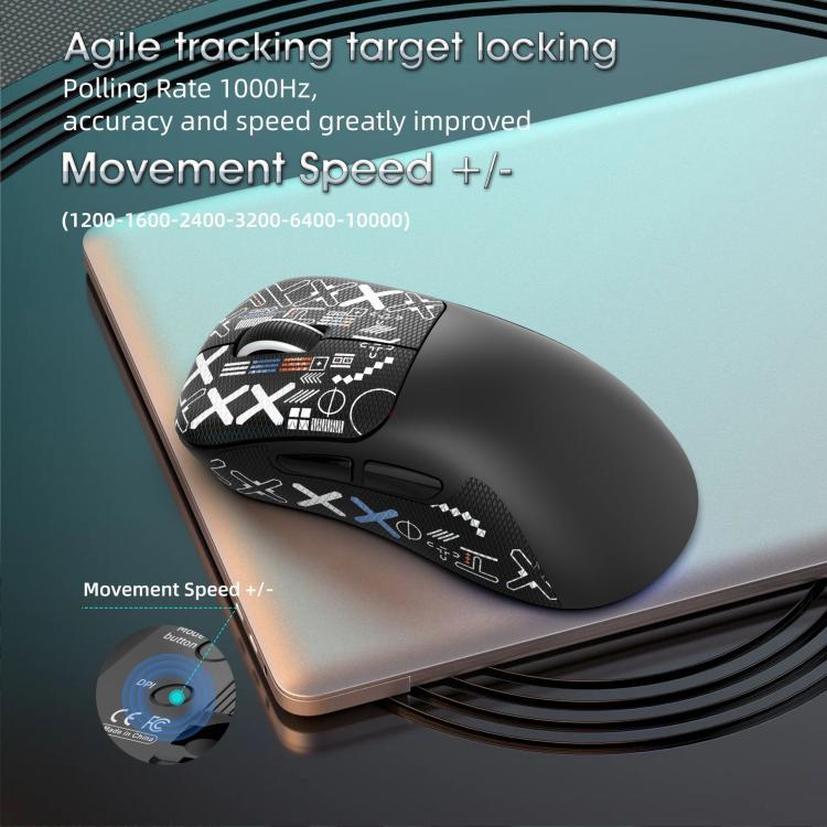 Mouse da gaming leggero HXSJ T700 con modalità 2.4G + BT5.3 + cablata