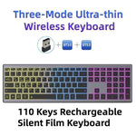 HXSJ E15 110-Key RGB Backlit Tri-Mode Wireless Bluetooth Keyboard