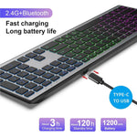 HXSJ E15 110-Key RGB Backlit Tri-Mode Wireless Bluetooth Keyboard