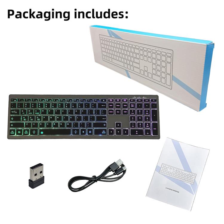 HXSJ E15 110-Key RGB Backlit Tri-Mode Wireless Bluetooth Keyboard