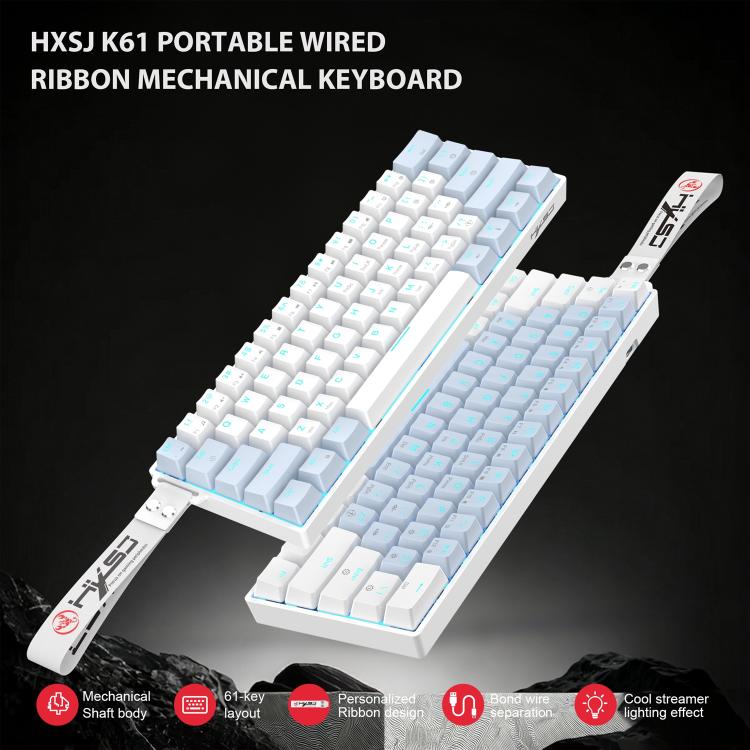 HXSJ K61 61-Key Wired Mechanical Keyboard