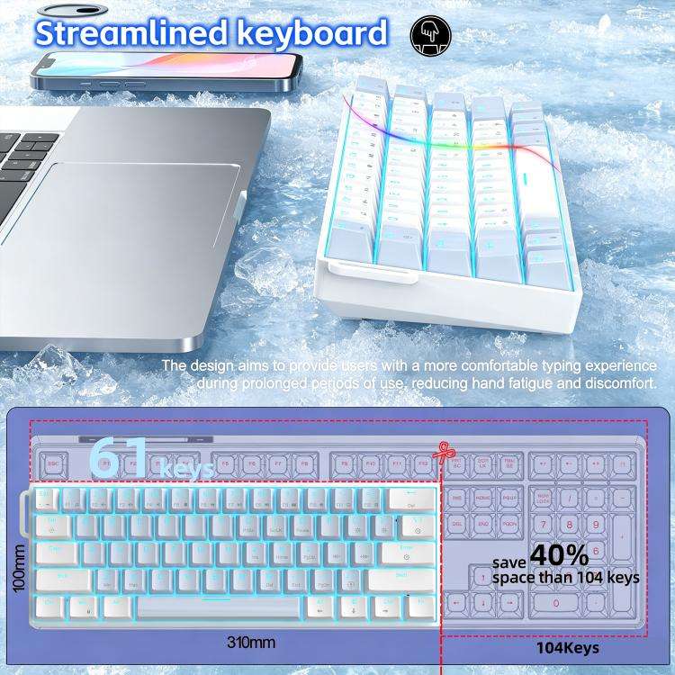 HXSJ K61 61-Key Wired Mechanical Keyboard