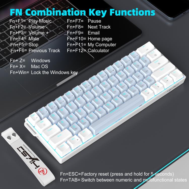 HXSJ K61 61-Key Wired Mechanical Keyboard