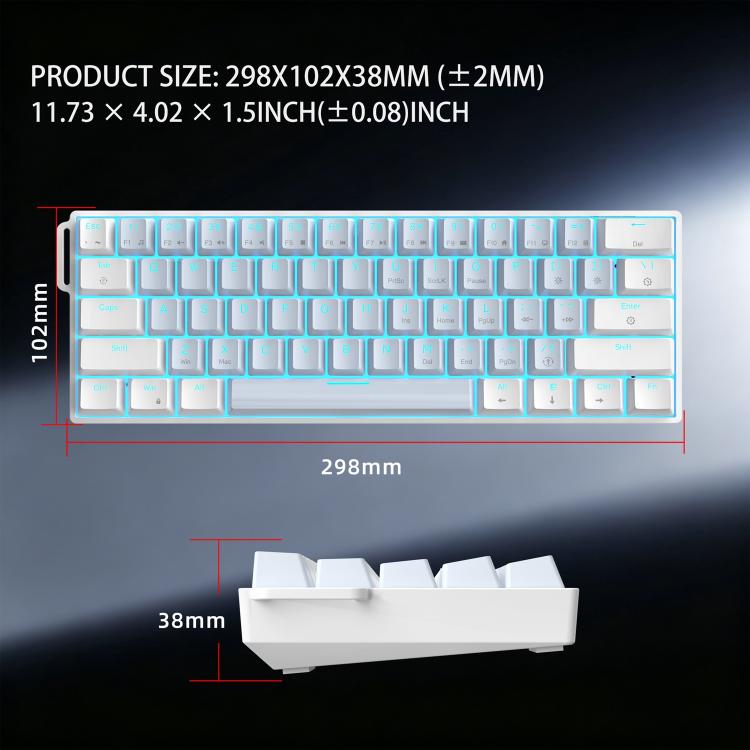 HXSJ K61 61-Key Wired Mechanical Keyboard