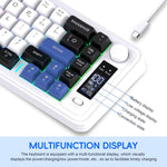 HXSJ L68 68-Key RGB Backlit Tri-Mode Wireless Keyboard with Display and Multimedia Knob