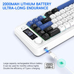 HXSJ L68 68-Key RGB Backlit Tri-Mode Wireless Keyboard with Display and Multimedia Knob