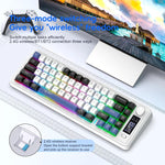 HXSJ L68 68-Key RGB Backlit Tri-Mode Wireless Keyboard with Display and Multimedia Knob