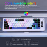 HXSJ L68 68-Key RGB Backlit Tri-Mode Wireless Keyboard with Display and Multimedia Knob