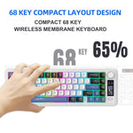 HXSJ L68 68-Key RGB Backlit Tri-Mode Wireless Keyboard with Display and Multimedia Knob