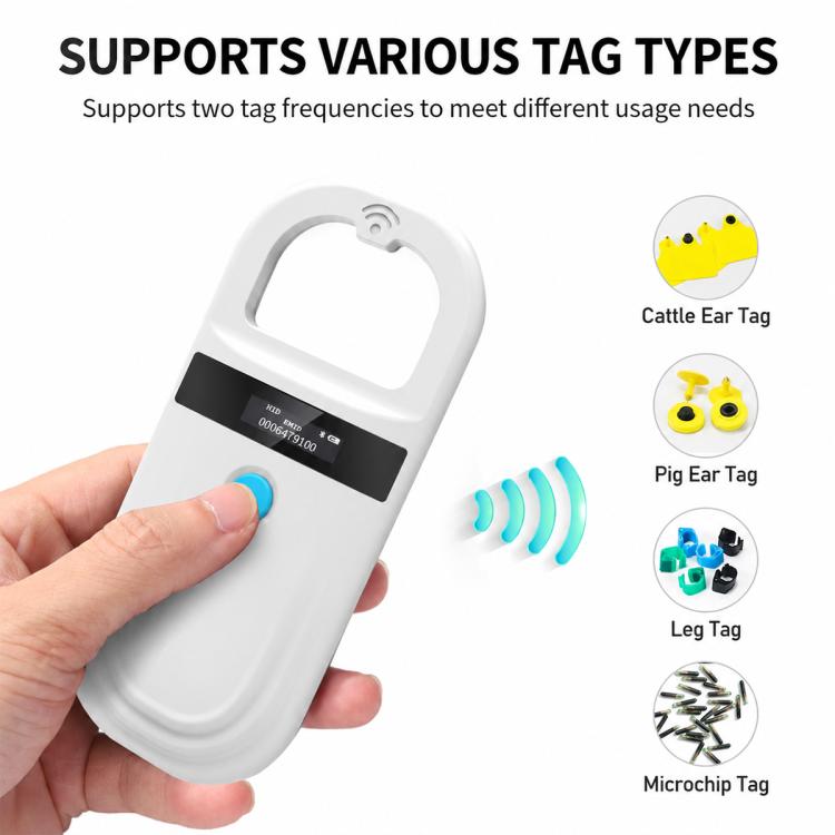 Handheld RFID Animal Tag Reader 134.2KHz Pet Microchip Scanner
