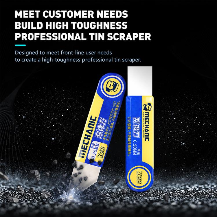 MECHANIC 0.2mm High Toughness Solder Paste Tin Scraper Knife, X22, X20