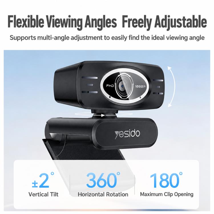 Yesido KM34 1080P 2.0MP Computer USB Webcam, KM34