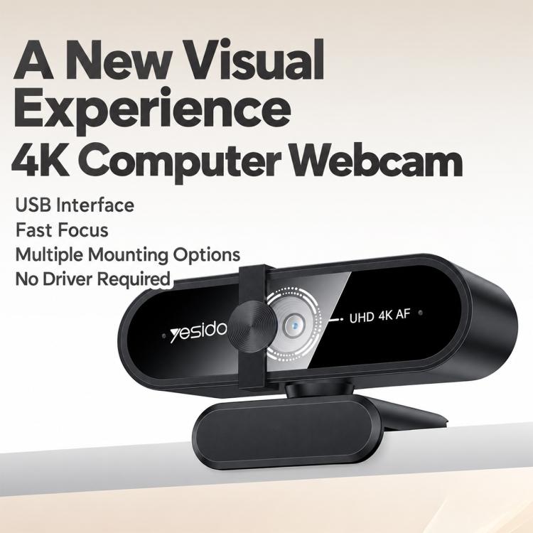 Yesido KM36 4K 12MP Computer USB Webcam, KM36