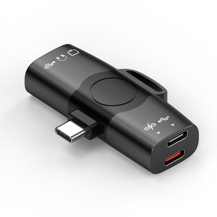 Type-C to PD 60W Type-C, USB 2.0, USB 3.0 Screen Mirroring Adapter