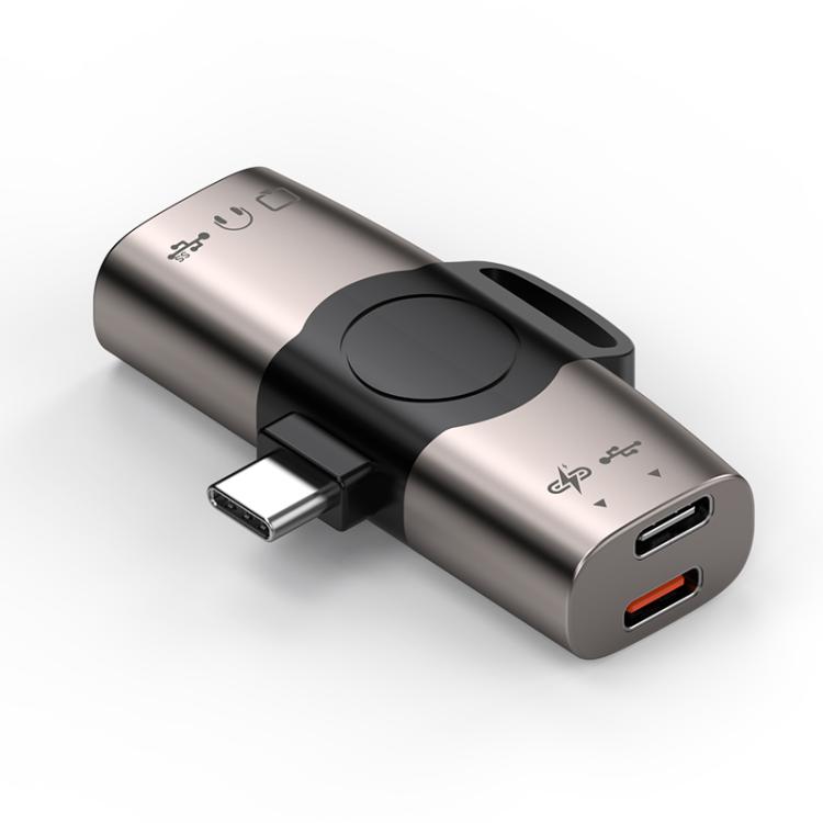 Type-C to PD 60W Type-C, USB 2.0, USB 3.0 Screen Mirroring Adapter
