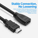 HDMI Male to Female Extension Cable Computer TV HD Video Data Cable, 0.2m