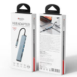 Yesido HB28 7-in-1 Multifunctional SD /TF Card Reader, 100W USB-A, Type-C, HDTV HUB Adapter