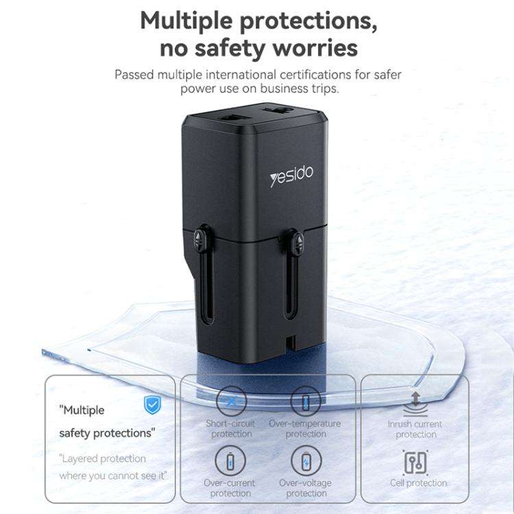 Adattatore da viaggio universale Yesido MC48 2500 W - immagine 8