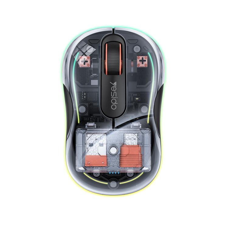 Yesido KB71 RGB Ambient Light Tri-Mode Transparent Wireless Mouse
