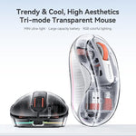 Yesido KB71 RGB Ambient Light Tri-Mode Transparent Wireless Mouse