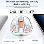 Yesido KB71 RGB Ambient Light Tri-Mode Transparent Wireless Mouse
