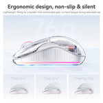 Yesido KB71 RGB Ambient Light Tri-Mode Transparent Wireless Mouse