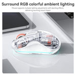 Yesido KB71 RGB Ambient Light Tri-Mode Transparent Wireless Mouse