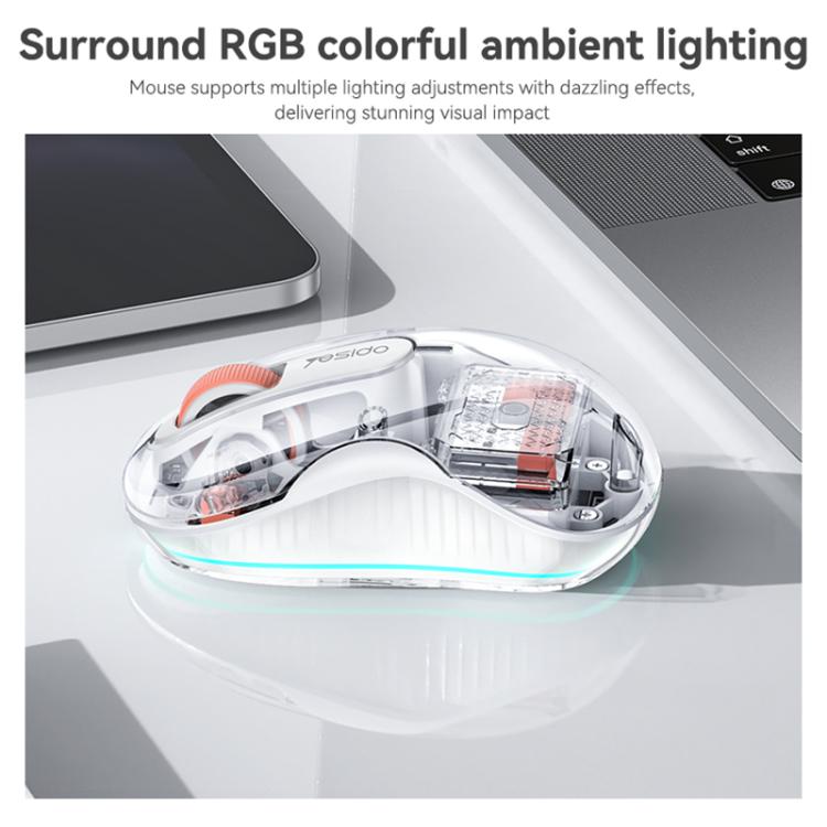 Yesido KB71 RGB Ambient Light Tri-Mode Transparent Wireless Mouse
