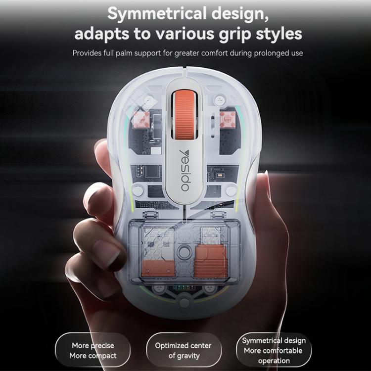 Yesido KB71 RGB Ambient Light Tri-Mode Transparent Wireless Mouse