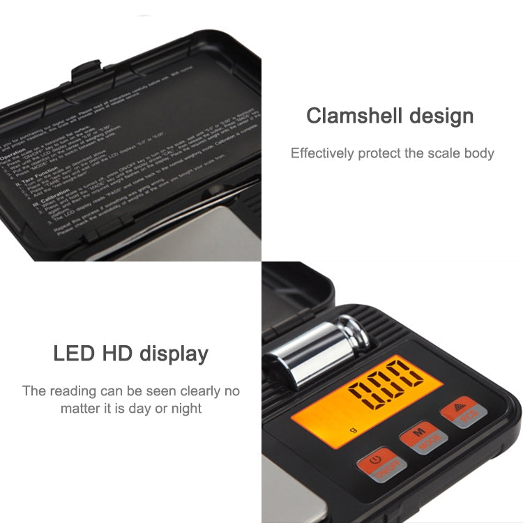 Mini bilancia elettronica portatile precisione 200g 0,01g