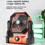 Ventilatore portatile ricaricabile USB con lampada LED