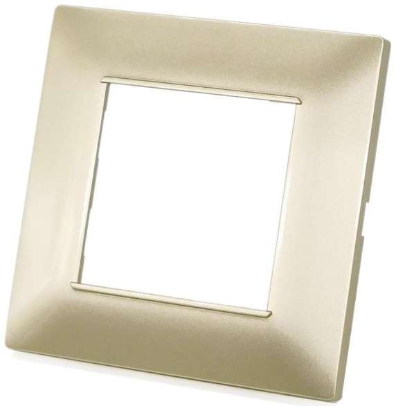 Placca in tecnopolimero 2 posti color sabbia compatibile Vimar Plana 6970597463103 6002-11 EL001
