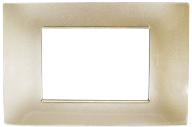 Placca tecnopolimero 3 posti color sabbia compatibile Vimar Plana