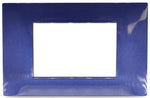 Placca in tecnopolimero 3 posti blu compatibile Vimar Plana