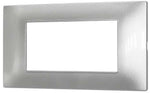 Placca in tecnopolimero 4 posti color argento compatibile Vimar Plana 6970597464292 6004-9 EL007