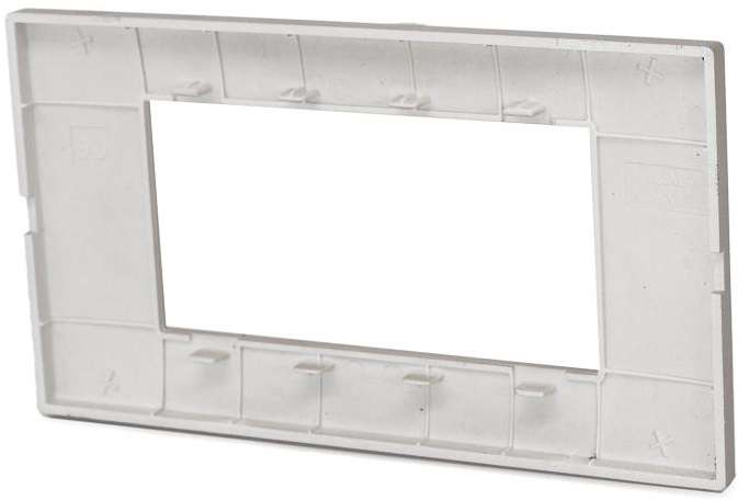 Placca in tecnopolimero 4 posti color argento compatibile Vimar Plana 6970597464292 6004-9 EL007