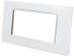 Placca in vetro bianco 4 posti compatibile Living International