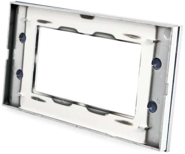 Placca in vetro bianco 4 posti compatibile Living International 6970597468412 8004bl EL1038