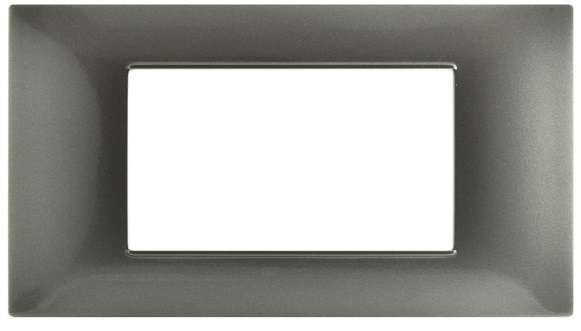 Placca in tecnopolimero 4P grigio scuro compatibile Vimar Plana