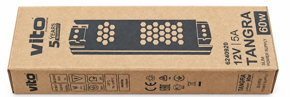 Trasformatore Slim 60W 12V DC 5A IP20 6977231350973 6240920 EL1244