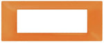 Placca in tecnopolimero 7 posti color arancione compatibile Vimar Plana